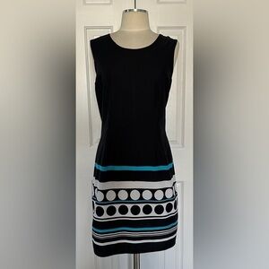 Olivia Matthews Sleeveless Graphic Stripe Dress – Size 16